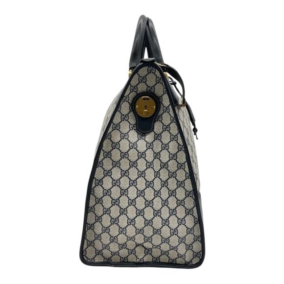 Gucci GG Supreme Vintage PVC  Leather Navy Boston Large Travel Weekender Bag - Picture 6 of 16
